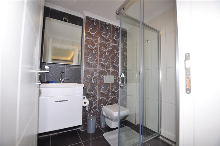 Меблированная квартира 1+1 с видом на хвойный лес в Каргыджак