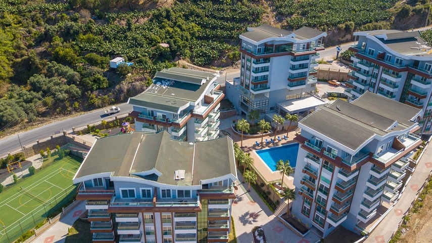 Меблированная квартира 1+1 с видом на хвойный лес в Каргыджак