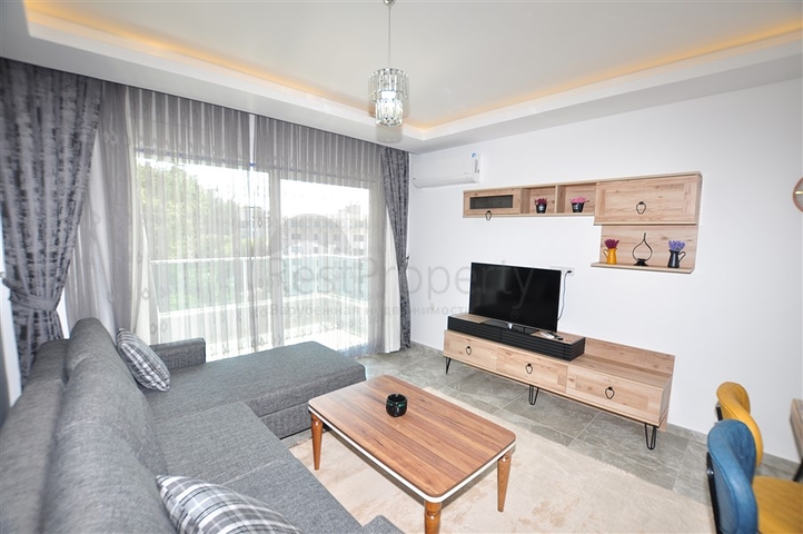 Меблированная квартира 1+1 с видом на хвойный лес в Каргыджак