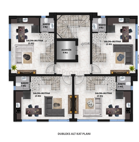 Новый проект в центре района Оба