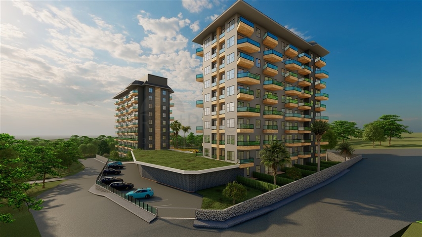 Квартира планировкой 1+1 в новом строящемся доме в районе Авсаллар