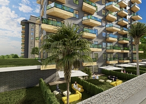 Квартира планировкой 1+1 в новом строящемся доме в районе Авсаллар