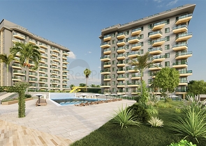 Квартира планировкой 1+1 в новом строящемся доме в районе Авсаллар