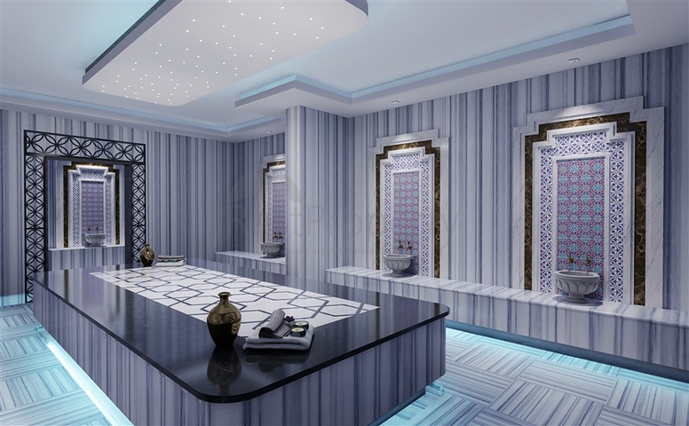 Двухкомнатная квартира с панорамным видом на горы в районе Махмутлар