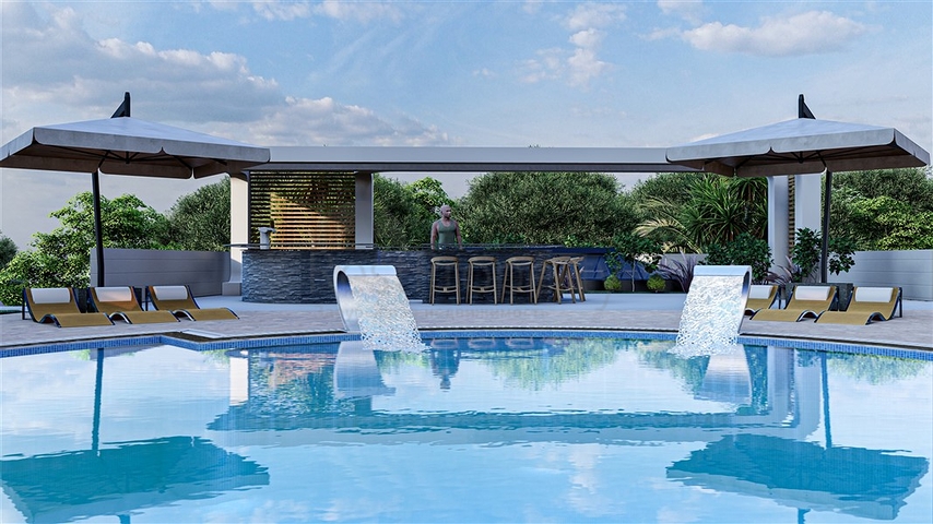 Двухкомнатная квартира с панорамным видом на горы в районе Махмутлар