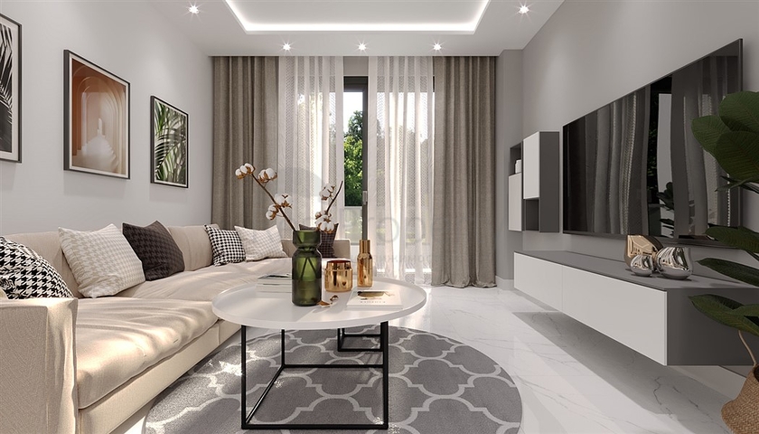 Квартира 1+1 в строящемся комплексе в Махмутларе