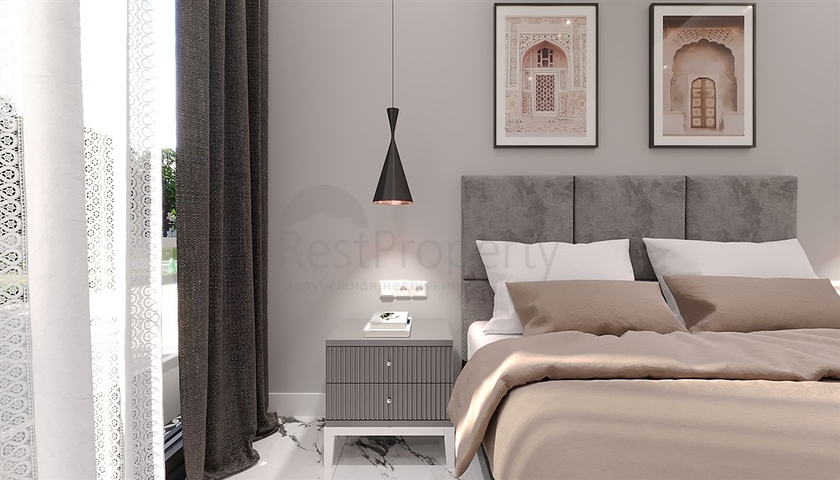 Квартира 1+1 в строящемся комплексе в Махмутларе