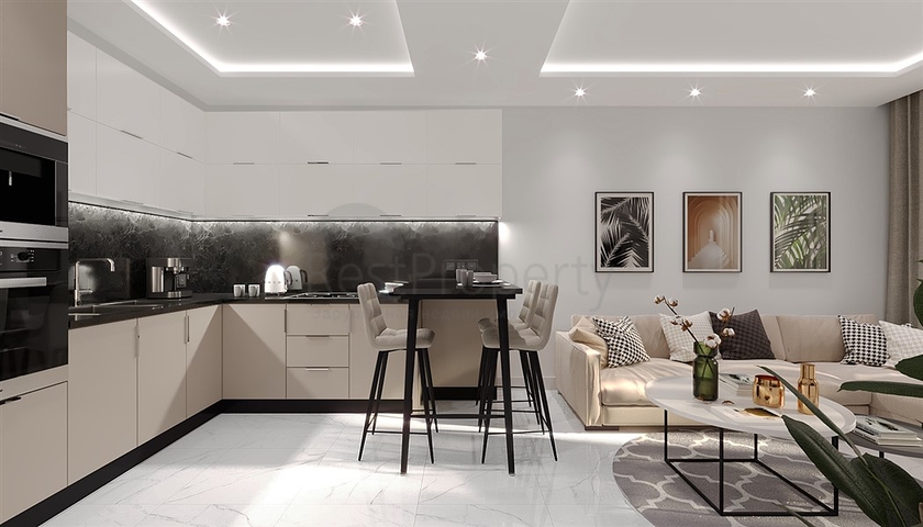 Светлая квартира 1+1 в строящемся комплексе