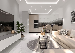 Светлая квартира 1+1 в строящемся комплексе