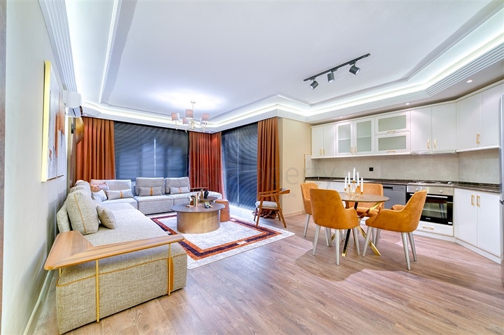 Квартира 2+1 с дизайнерским ремонтом в одном из самых зеленых комплексов Алании