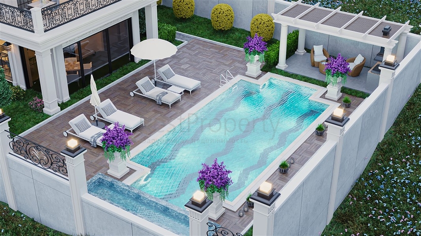 Вилла с видом на море 5+1 в районе Каргыджак