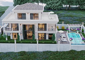 Вилла с видом на море 5+1 в районе Каргыджак