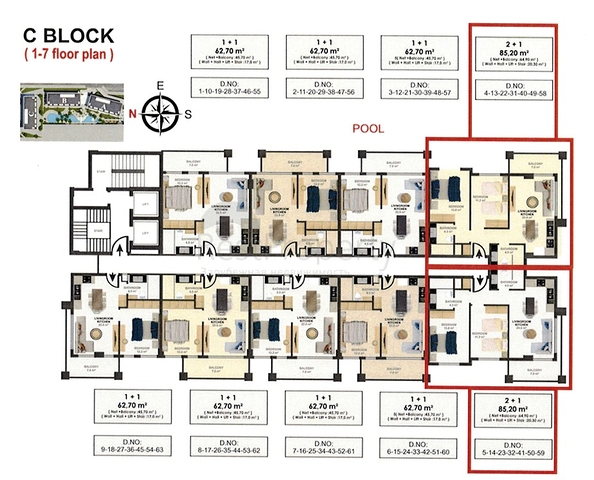 Квартира 2+1 в комплексе бизнес класса на Клеопатре