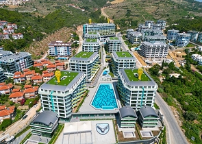 Квартира 2+1 в комплексе на первой береговой линии в Каргыджаке.