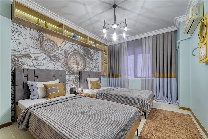 Апартаменты 2+1 на первой береговой в Махмутларе