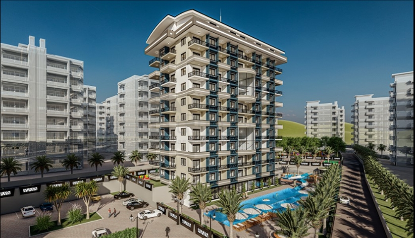 Апартаменты 1+1 в новом комплексе в Авсалларе