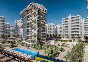 Апартаменты 1+1 в новом комплексе в Авсалларе