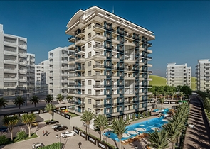 Апартаменты 1+1 в новом комплексе в Авсалларе