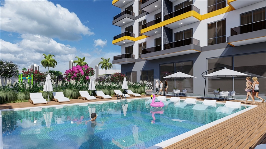 Квартира 1+1 в новом проекте в Авсалларе