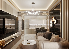 Квартира планировкой 1+1 в современном доме в районе Махмутлар