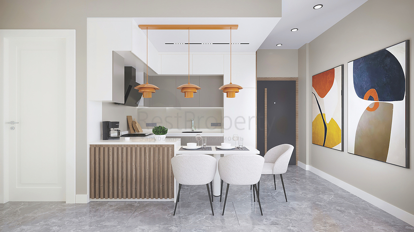 Апартаменты 2+1 в эко комплекс в окружении хвойного леса в районе Дортепе на восточной части Бодрума.