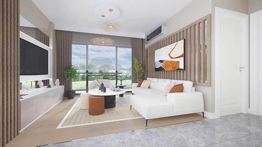 Апартаменты 2+1 в эко комплекс в окружении хвойного леса в районе Дортепе на восточной части Бодрума.