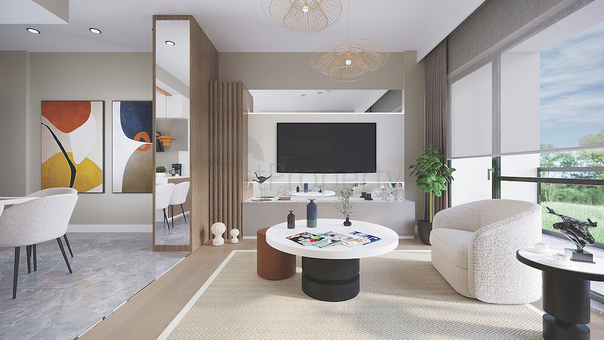 Апартаменты 2+1 в эко комплекс в окружении хвойного леса в районе Дортепе на восточной части Бодрума.