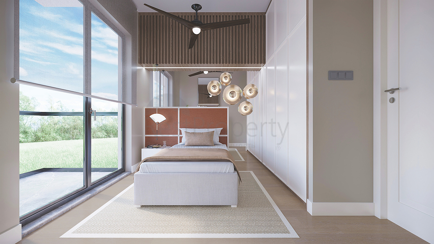 Апартаменты 2+1 в эко комплекс в окружении хвойного леса в районе Дортепе на восточной части Бодрума.