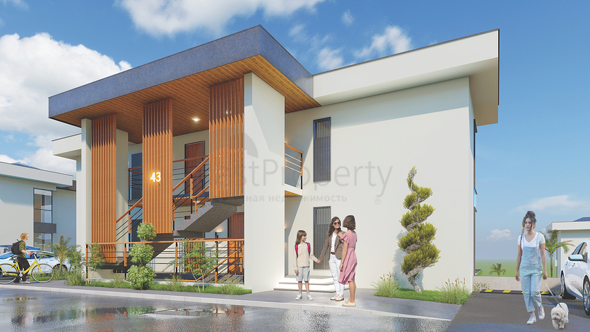 Апартаменты 2+1 в эко комплекс в окружении хвойного леса в районе Дортепе на восточной части Бодрума.