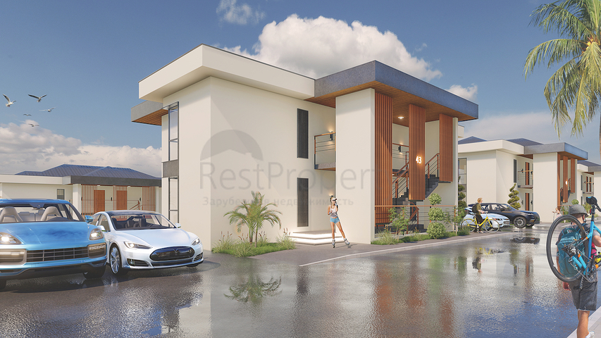 Апартаменты 2+1 в эко комплекс в окружении хвойного леса в районе Дортепе на восточной части Бодрума.