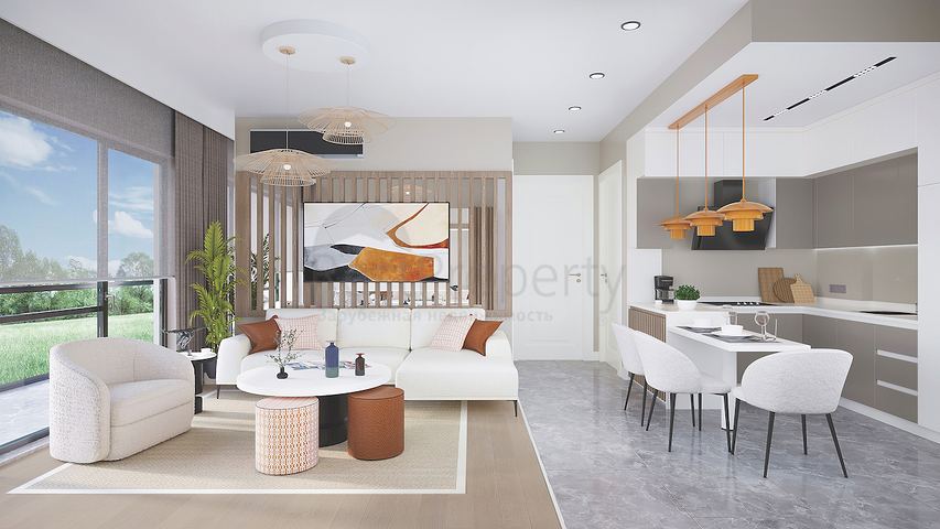 Апартаменты 2+1 в эко комплекс в окружении хвойного леса в районе Дортепе на восточной части Бодрума.