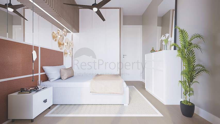 Апартаменты 2+1 в эко комплекс в окружении хвойного леса в районе Дортепе на восточной части Бодрума.