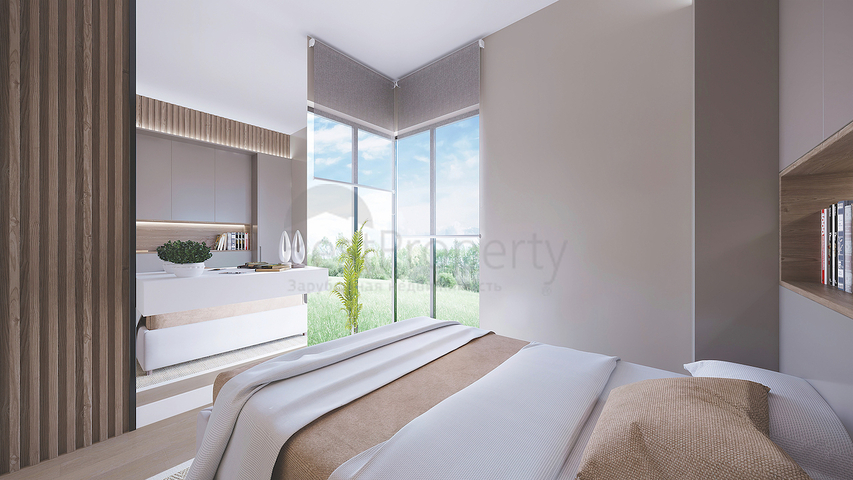 Апартаменты 2+1 в эко комплекс в окружении хвойного леса в районе Дортепе на восточной части Бодрума.