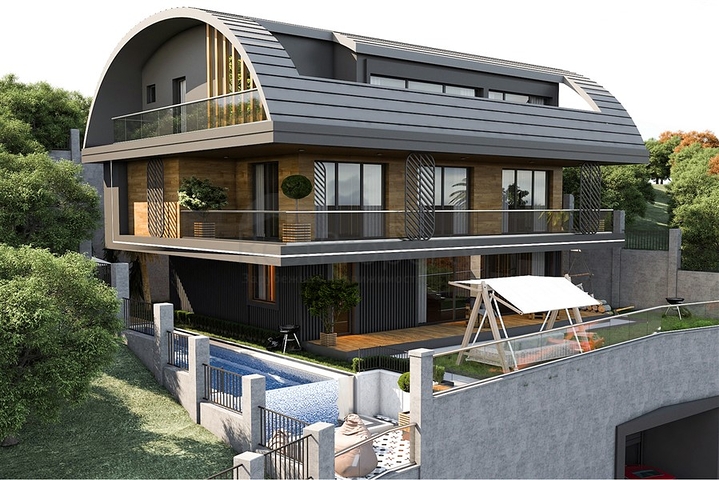 Новый проект эксклюзивной виллы в районе Каргыджак