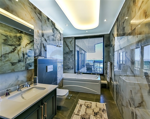 Вилла 6+1 с видом на море в районе Каргыджак 