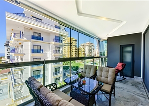 Квартира 1+1 с видом на море в районе Каргыджак