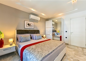 Квартира 1+1 с видом на море в районе Каргыджак