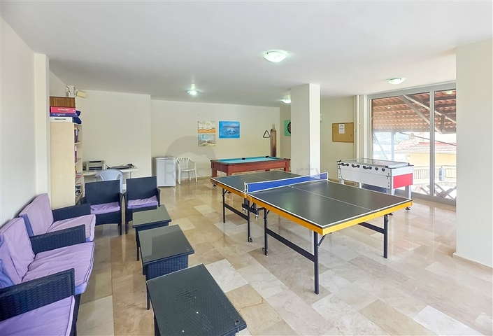 Просторная квартира 2+1 с видом на море в тихом районе Алании 