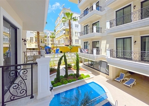 Стильная квартира 1+1 рядом с пляжем Клеопатра — комфорт в центре Аланьи