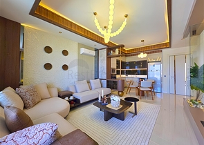 Современные апартаменты 1+1 в престижном комплексе у моря в Тюрклере