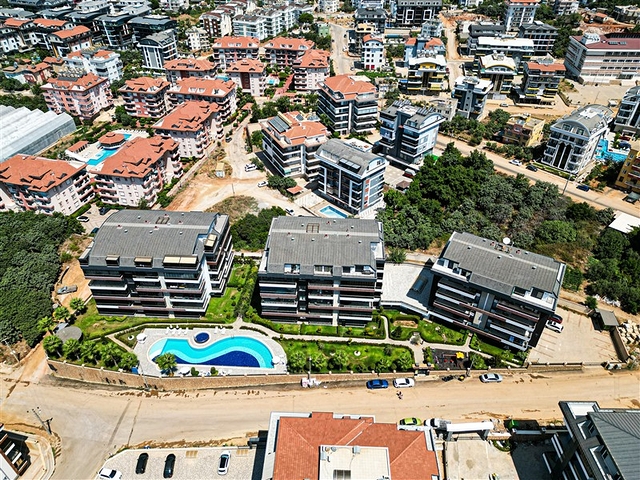 Современная меблированная квартира в жилом комплексе с богатой инфраструктурой в районе Оба