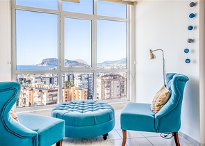 Светлая квартира с панорамным видом на море в районе Тосмур