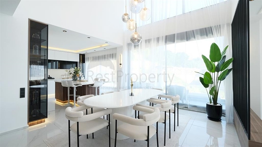 Современная вилла с панорамным видом на море в Аланье