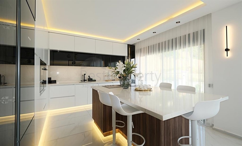 Современная вилла с панорамным видом на море в Аланье