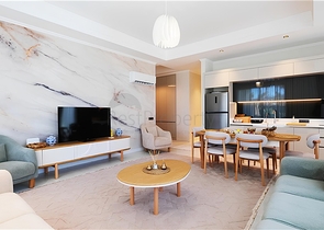 Роскошная квартира 3+1 с садом в элитном комплексе у моря