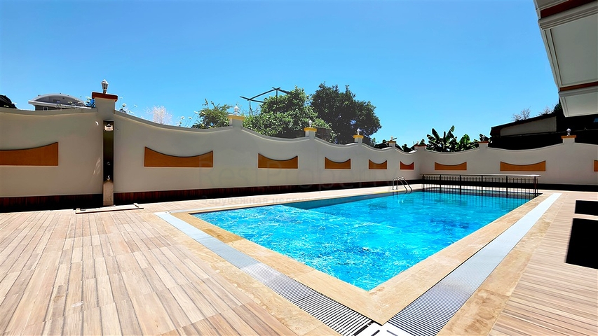 Просторная квартира с видом на море в живописном районе Аланьи