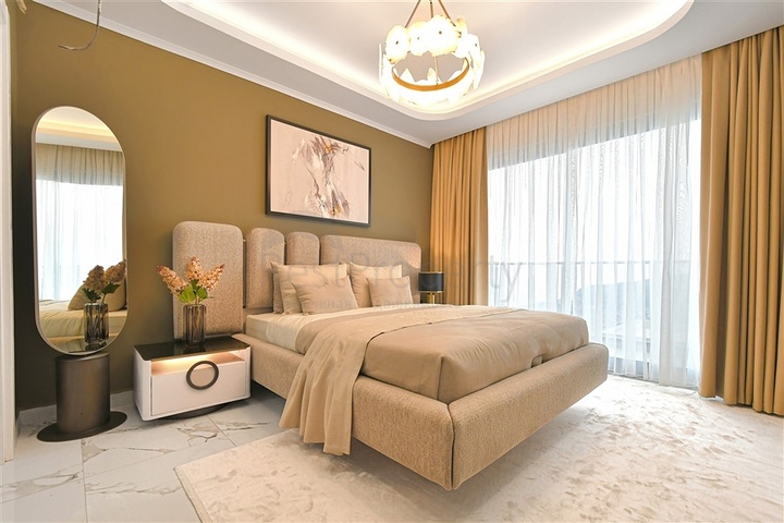 Современная вилла 3+1 с панорамным видом на море в районе Бекташ