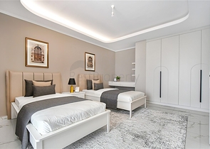 Современная вилла 3+1 с панорамным видом на море в районе Бекташ