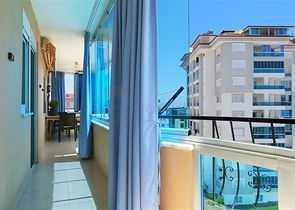 Уютная квартира 2+1 с видом на море в благоустроенном районе Авсаллар