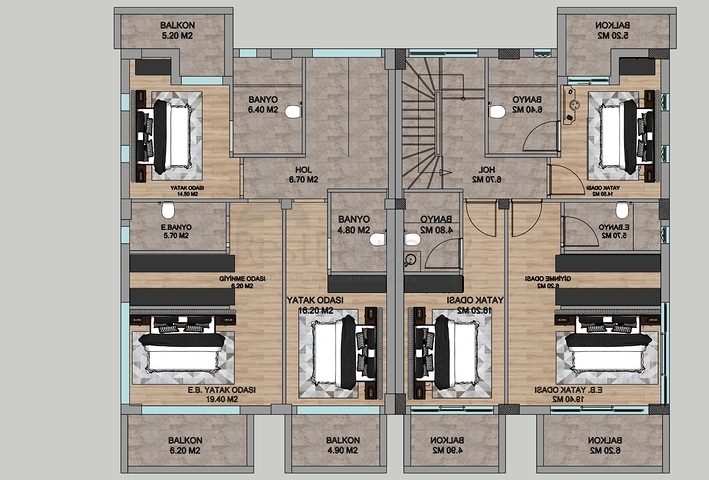 На продажу предлагаются Виллы планировки 4+1 в районе Дошемеалты - Анталия 
